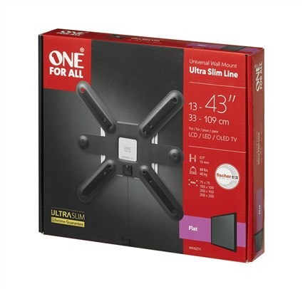 WM6211 SOPORTE PARED TV PLANO U SLIM 13' A 43' MAX. 40KG. | ONE FOR ALL - Imagen 3