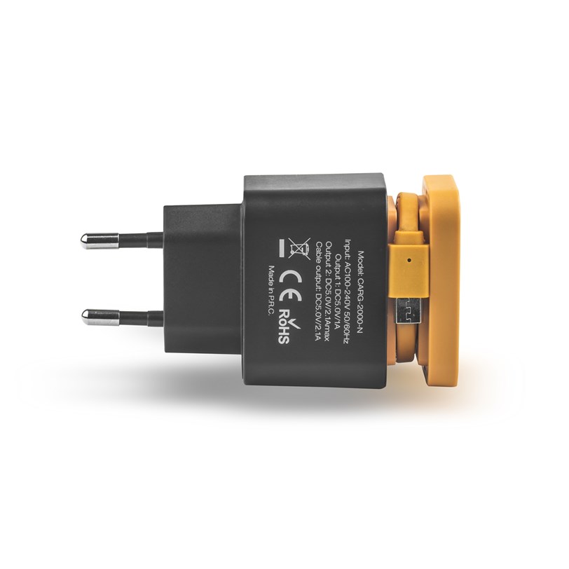CARG-2000-N CARGADOR USB DE PARED 2xUSB + MICRO USB | ELBE - Imagen 4