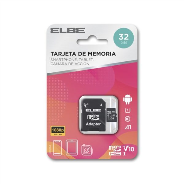 MSD-1032 TARJETA MICRO SD 32GB PARA RESOLUCIÓN FULL HD U1 | ELBE - Imagen 7