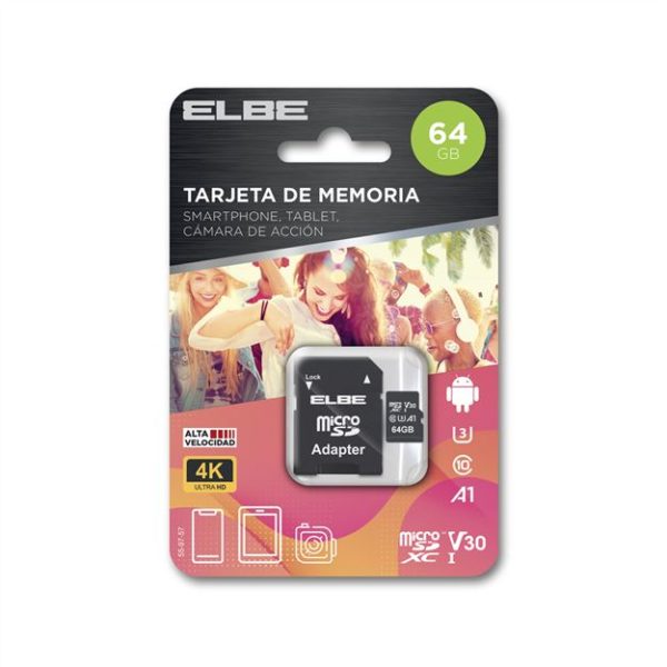 MSD-3064 TARJETA MICRO SD 64GB PARA RESOLUCIÓN 4K U3 | ELBE - Imagen 7