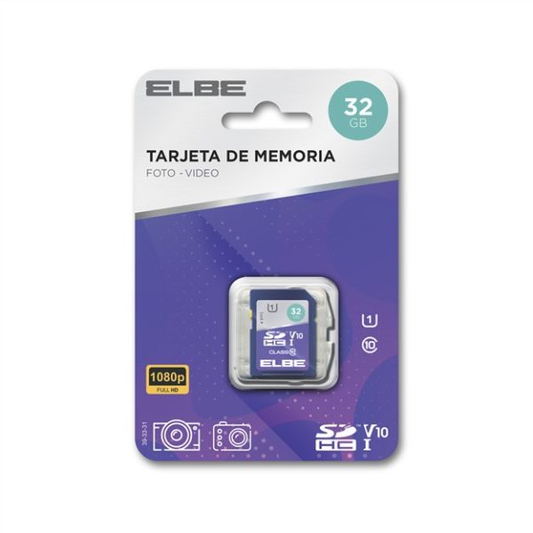 SD-1032 TARJETA SD 32GB PARA RESOLUCIÓN FULL HD U1 | ELBE - Imagen 6