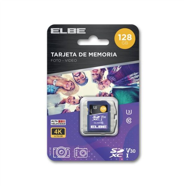 SD-3128 TARJETA SD 128GB PARA RESOLUCIÓN 4K U3 | ELBE - Imagen 6