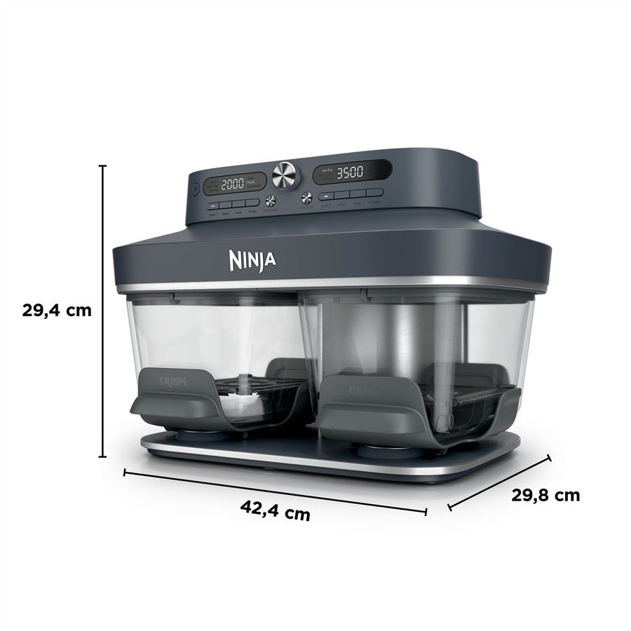 FREIDORA DE AIRE DE CRISTAL 8 EN 1 NINJA CRISPI DUAL ZONE DD102EUBL1 AZUL OSCURO METALIZADO | NINJA - Imagen 11