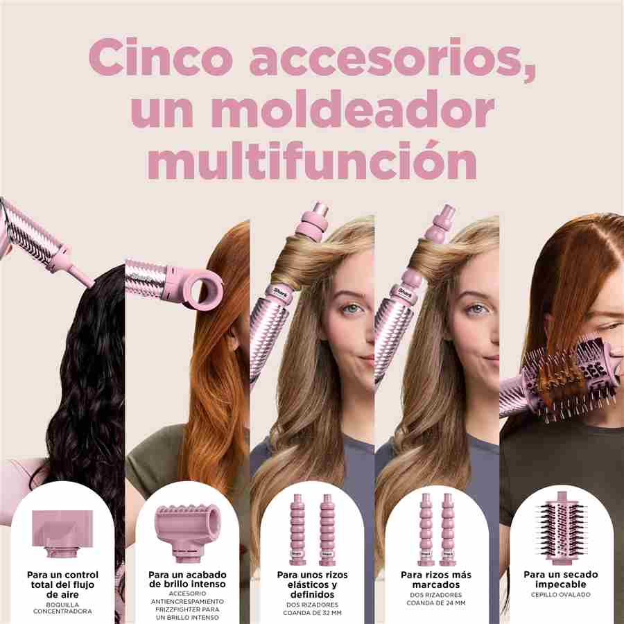 HD850EUPK MOLDEADOR Y SECADOR DE PELO SHARK FLEXSTYLE ION CURL ROSA | SHARK - Imagen 12